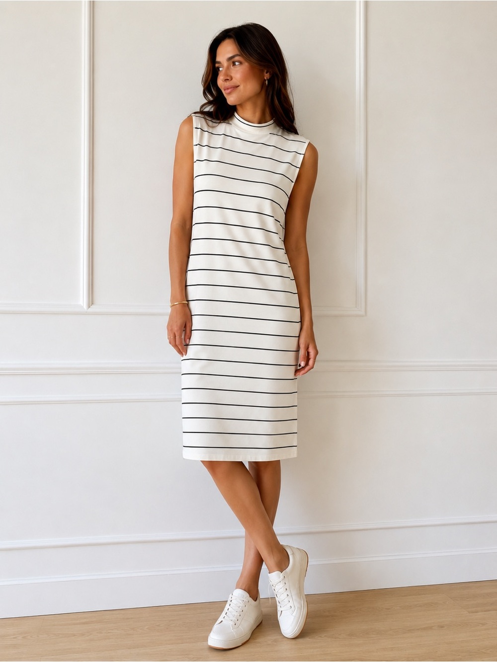 Everyday Chic Boutique Summer Casual Comfy Striped Capsule Wardrobe Dress